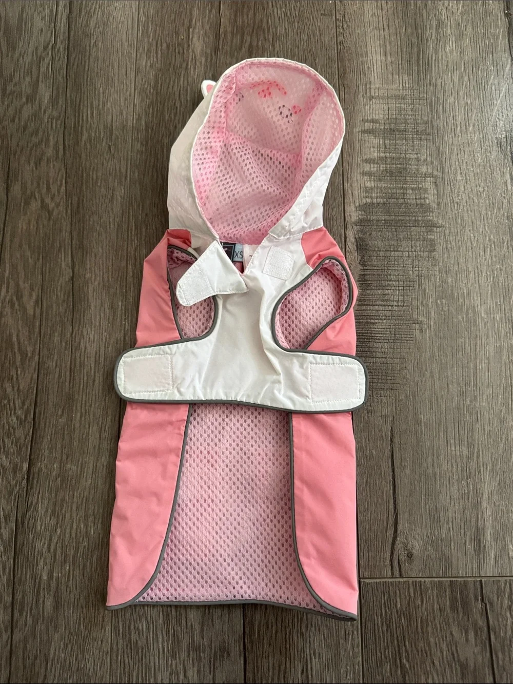 Pink Hooded Dog Coat with Pocket - size XSmall Rain Jacket